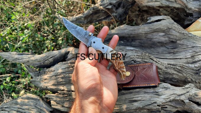 Custom-Handmade-Damascus-Steel-Pocket-Folding-Knife