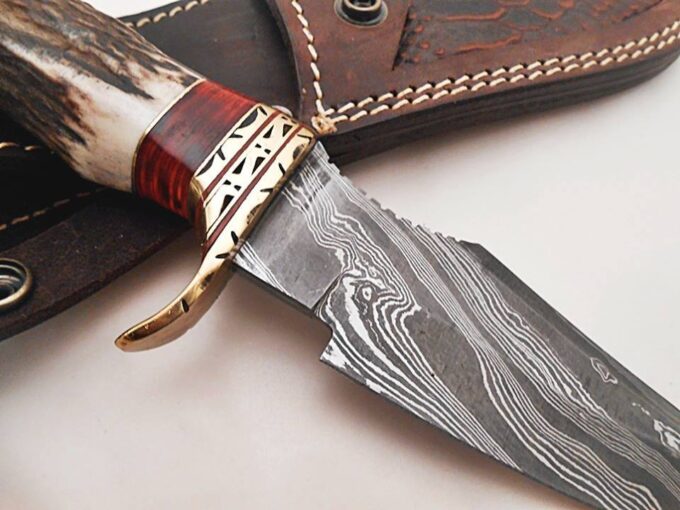 Beautiful-Handmade-Brass-Guard-Bowie-Hunting-Knife