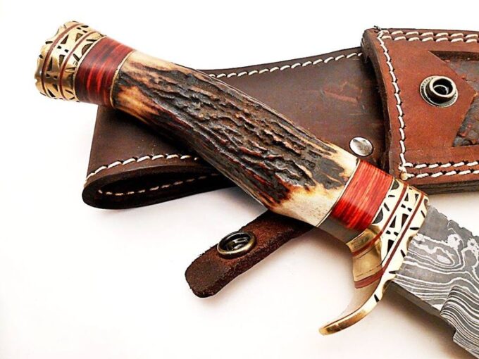 Beautiful-Stag-Horn-Handle-Bowie-Hunting-Knife