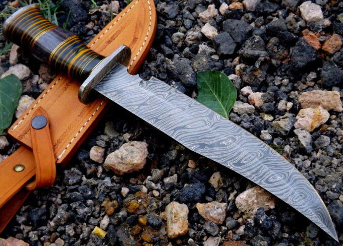 Bowie-Hunting-Knife-With-Leather-Sheath