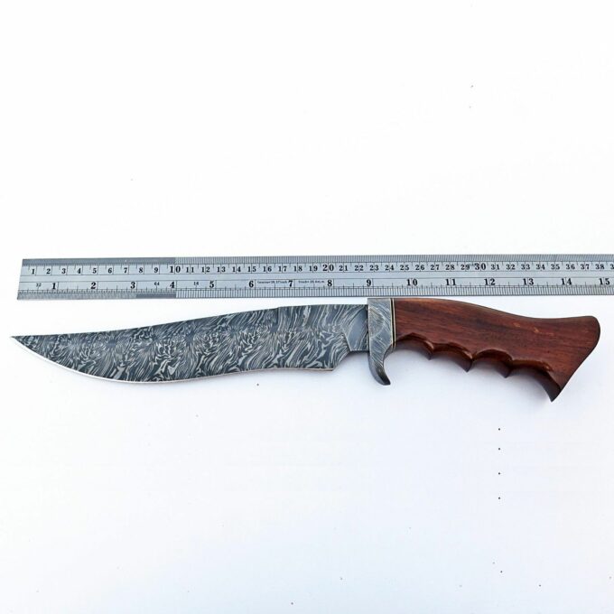 Damascus Steel Bowie Hunting Knife - Image 6