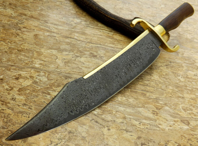 Handmade-Bowie-Hunting-Knife-Wenge-Wood-Handle