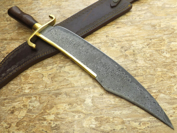 Wenge-Wood-Handle-Bowie-Hunting-Knife