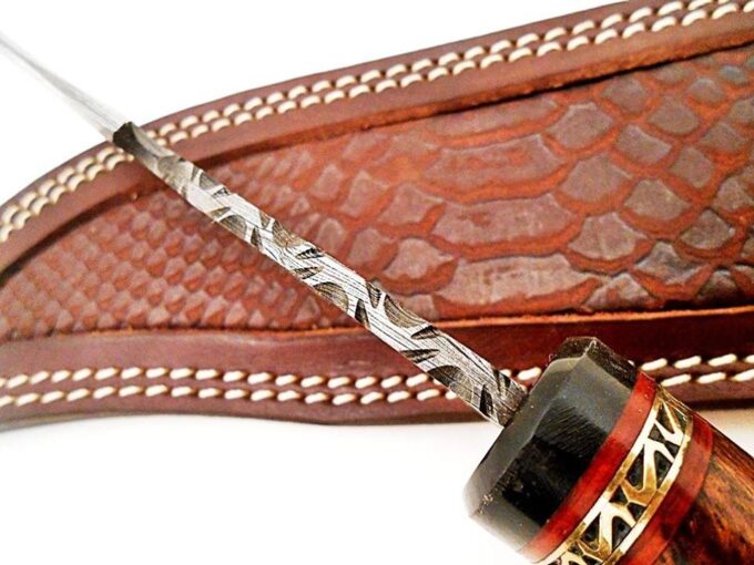 Amazing-Damascus-Steel-Bowie-Hunting-Knife-Blade-File-Work