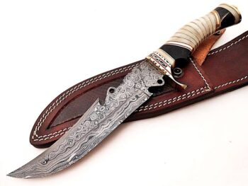 Beautiful-Custom-Handmade-Damascus-Steel-Hunting-Bowie-Knife