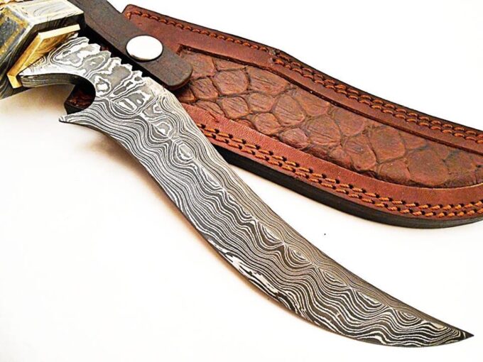 Beautiful-Custom-Handmade-Damascus-Steel-Ladder-Pattern-Blade